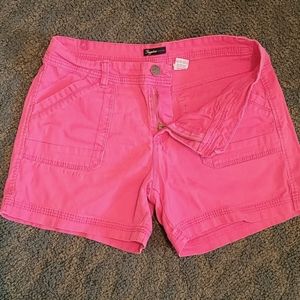 Dark coral cargo shorts